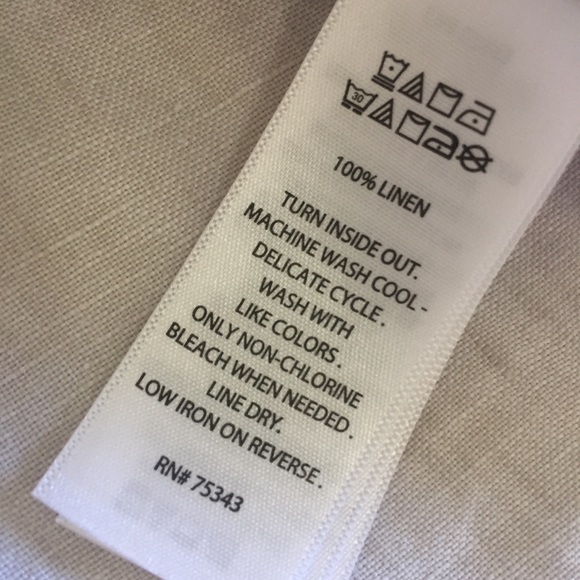 JONES NEW YORK linen womens L long line draw string jacket oatmeal gold tone NEW - Picture 9 of 16